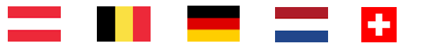 Flaggen Österreich Belgien Deutschland Niederlande Schweiz
